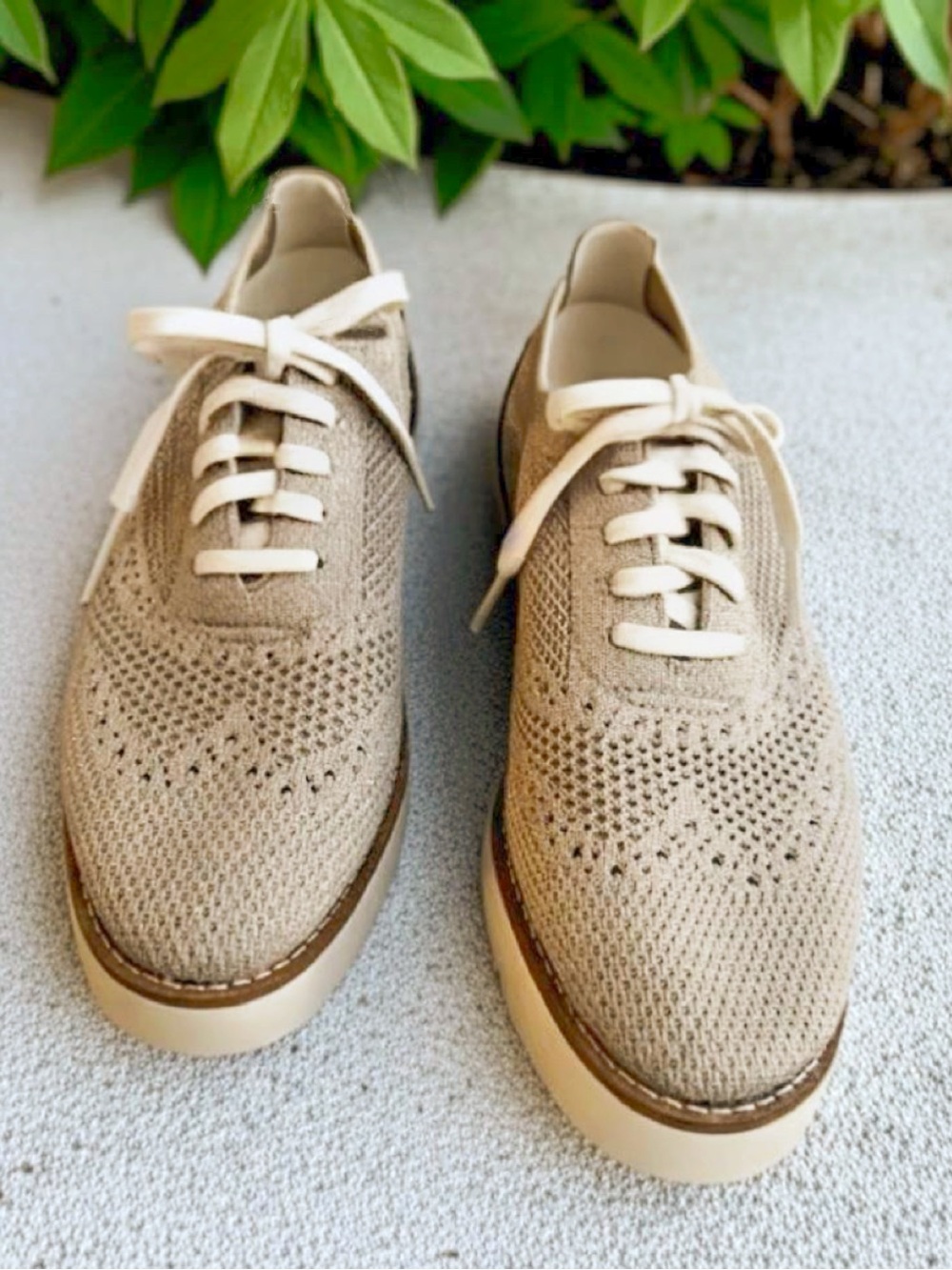 Cole Haan Grand City Platform Stitchlite Oxfords Rye Gold Metallic Sz 5 - Picture 10 of 11